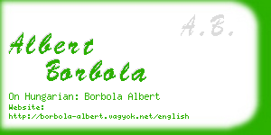 albert borbola business card